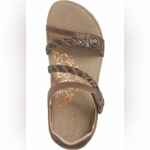 Aetrex Jillian Braided Leather Strap Sandal